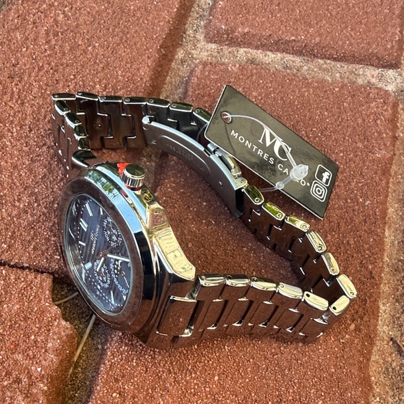 #98 Montres Carlo Silver and Blue Watch - Picture 2 of 3